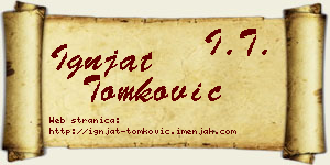 Ignjat Tomković vizit kartica